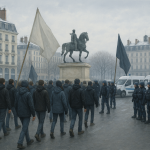 Feu vert pour une marche à Lyon en mémoire de Quentin Deranque : sécurité renforcée et débats politiques Manifestation pacifique, silhouettes de manifestants et présence policière discrète à Lyon