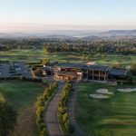Golf du Verger au sud de Lyon : vue aérienne du parcours et du club-house